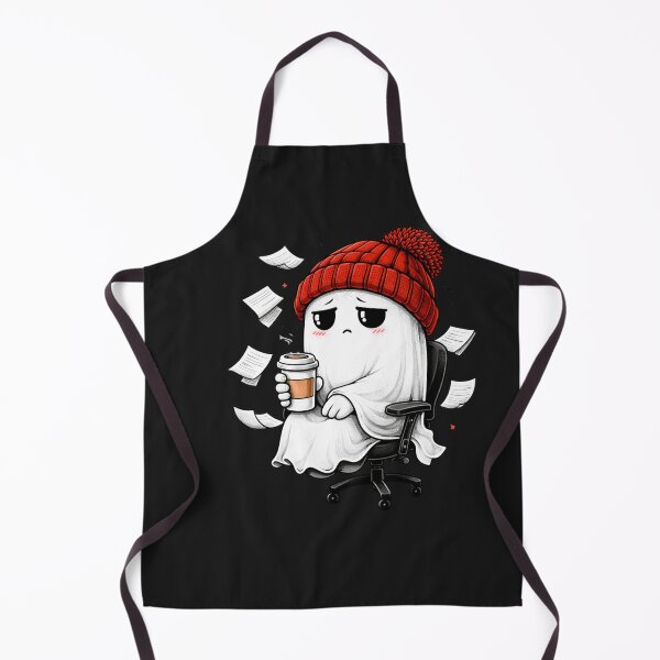 Item preview, Burnout Office Ghost – Cute Tired Work Coffee Aesthetic Cartoon designed and sold by ColorSplash123.