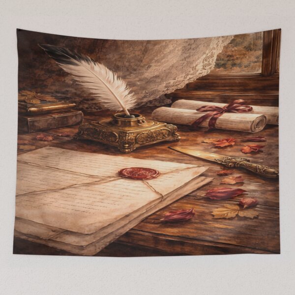 Item preview, Victorian Letters Wax Seal - Vintage Quill Ink Autumn Art designed and sold by ArtFreshStudio.