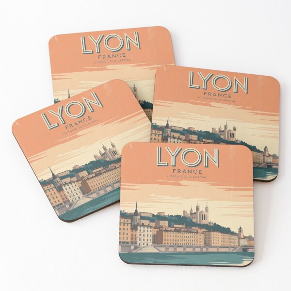 Item preview, Lyon France Vintage Travel Poster – Retro Fourvière Sunset Art Prin designed and sold by Timeless Design.