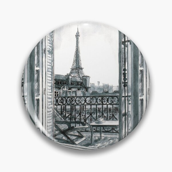 Item preview, View of the Eiffel Tower. Paris view. Back and white drawing. France designed and sold by Colibri77.