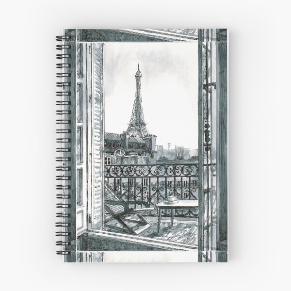 Item preview, View of the Eiffel Tower. Paris view. Back and white drawing. France designed and sold by Colibri77.