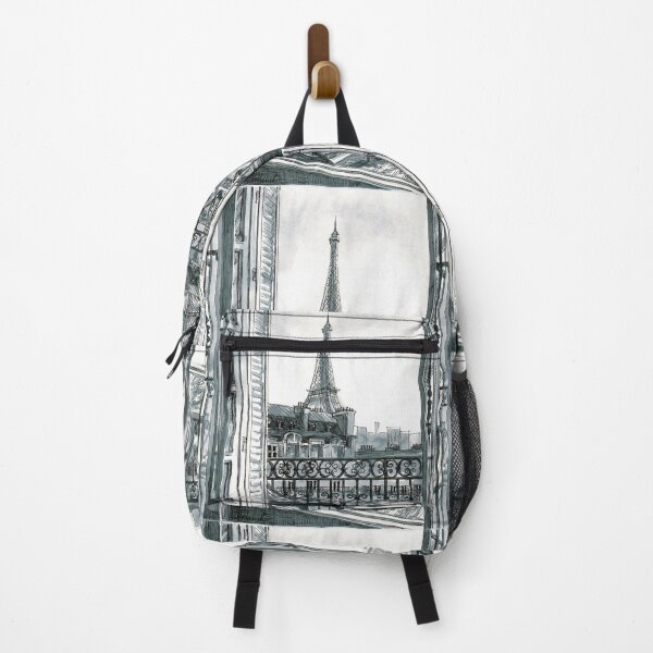 Item preview, View of the Eiffel Tower. Paris view. Back and white drawing. France designed and sold by Colibri77.