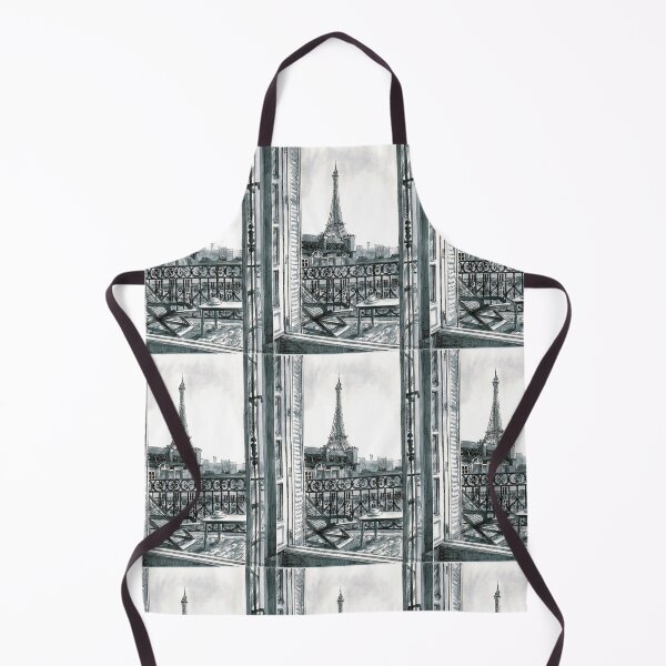 Item preview, View of the Eiffel Tower. Paris view. Back and white drawing. France designed and sold by Colibri77.