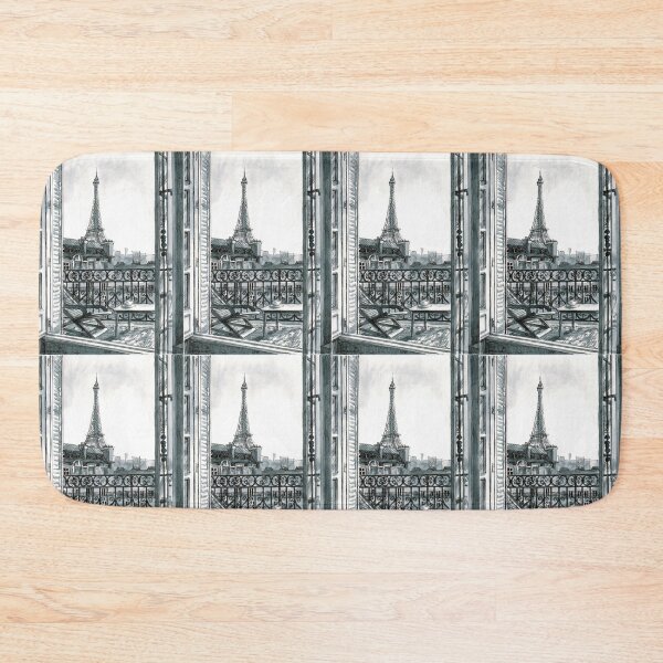 Item preview, View of the Eiffel Tower. Paris view. Back and white drawing. France designed and sold by Colibri77.