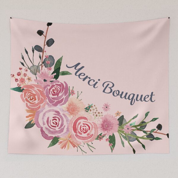 Item preview, Merci Bouquet Text inside Corner Floral Bouquet designed and sold by rachelmcintyreart.