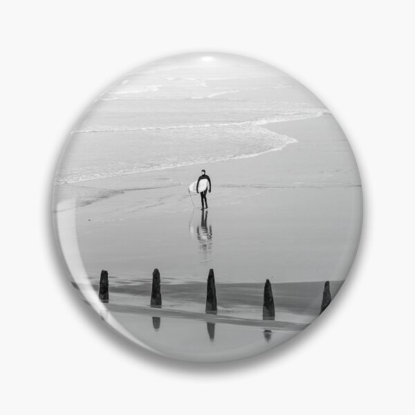 Item preview, Westward Ho Beach Black and White Surfer designed and sold by twymanphoto.
