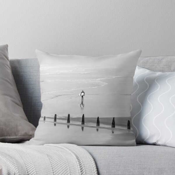 Item preview, Westward Ho Beach Black and White Surfer designed and sold by twymanphoto.