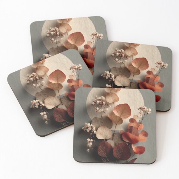 Item preview, Warm earth tones, dried plants with a circle - Calming wall art designed and sold by Clarity-Vault.