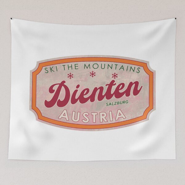 Item preview, Dienten, Austria, Salzburg, Ski, textured skiing badge designed and sold by Wanderful-roads.