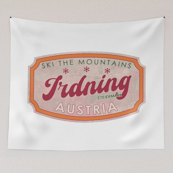 Item preview, Irdning, Austria, Steiermark, Ski, textured skiing badge designed and sold by Wanderful-roads.