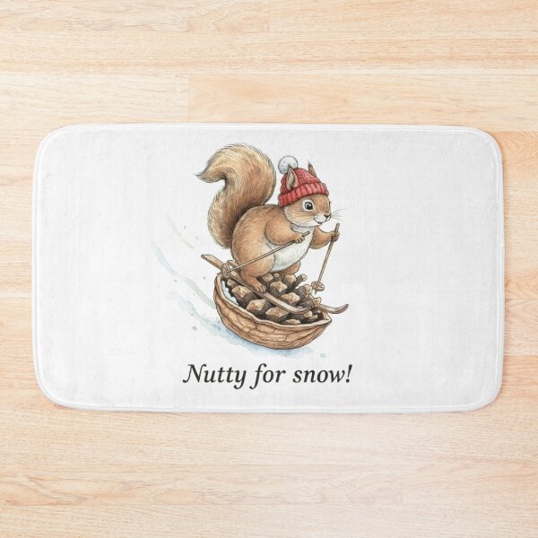 Item preview, Nutty for Snow! Squirrel Skiing designed and sold by MinimalistMint.