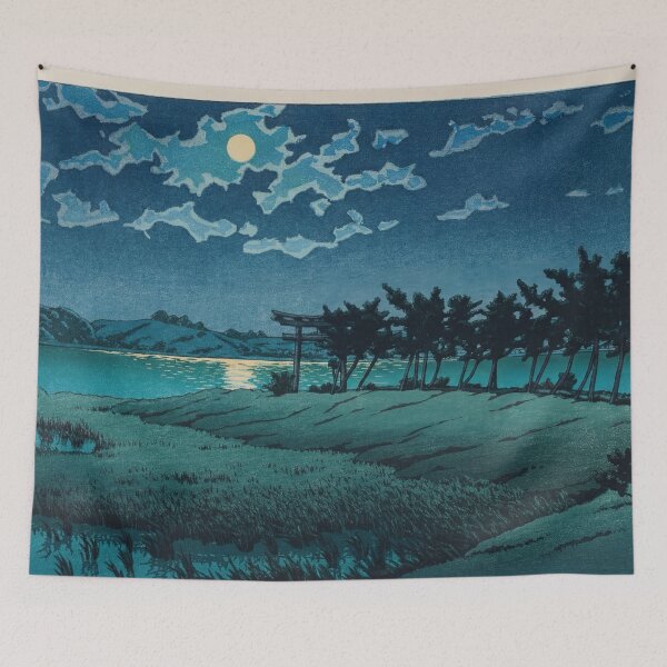 Item preview, Mito Hinuma Hiroura by Hasui Kawase: Moonlit Japanese Lake Poster designed and sold by artofuniverse.