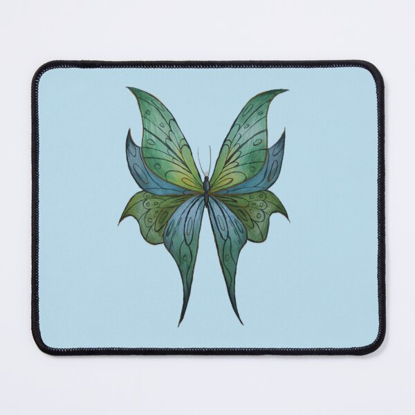 Item preview, Blue and green watercolor butterfly hand-painted design designed and sold by paintyfiction.