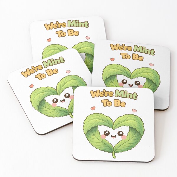 Item preview, Were Mint To Be Cute Mint Leaf Love Pun Design. designed and sold by The-T-In-Retro.