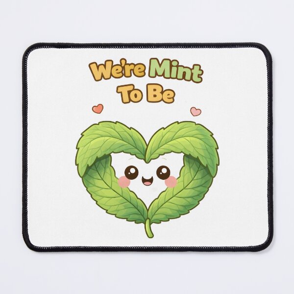 Item preview, Were Mint To Be Cute Mint Leaf Love Pun Design. designed and sold by The-T-In-Retro.