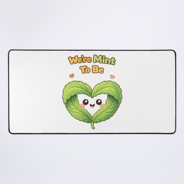 Item preview, Were Mint To Be Cute Mint Leaf Love Pun Design. designed and sold by The-T-In-Retro.