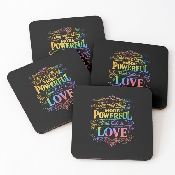 Item preview, Rainbow Love Wins Quote – The Only Thing More Powerful Than Hate Is Love – Pride Inspirational Typography Art designed and sold by Custom Crest.