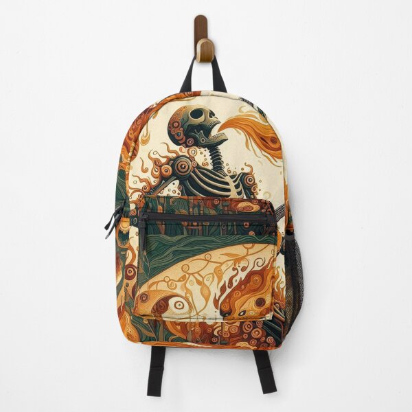 Item preview, Skeleton playing guitar in a surreal firescape designed and sold by 40degreesSouth.