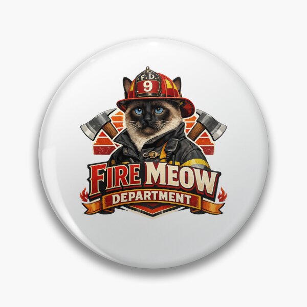 Item preview, Funny Siamese Cat Firefighter designed and sold by f337.