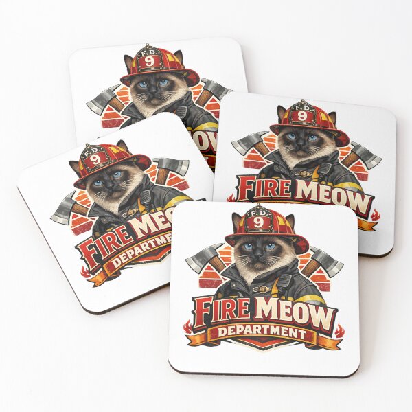Item preview, Funny Siamese Cat Firefighter designed and sold by f337.