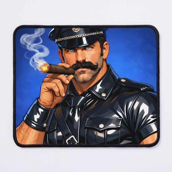 Item preview, Leather Daddy Smoking a Cigar designed and sold by Leatherandsmoke.