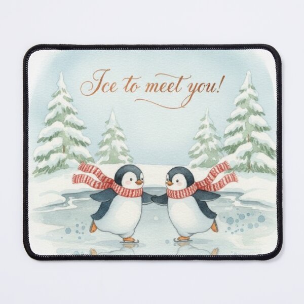 Item preview, Ice to Meet You! Skating Penguins designed and sold by MinimalistMint.