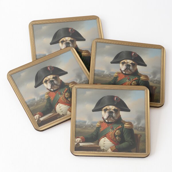 Item preview, Napoleon Bonabark French Bulldog Military Portrait designed and sold by GymDzik.