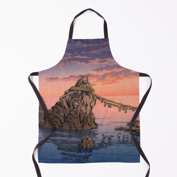 Item preview, Dawn at Futamigaura by Hasui Kawase: Japanese Coastal Shrine Poster designed and sold by artofuniverse.