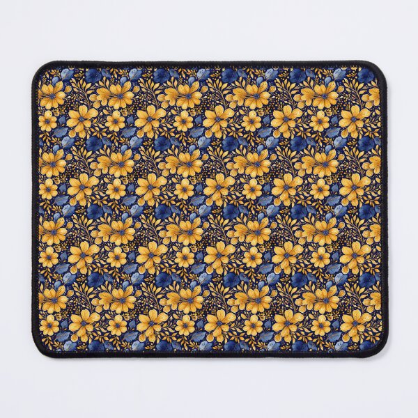 Item preview, Navy and Mustard Yellow Floral designed and sold by MoonMonkeyNbear.