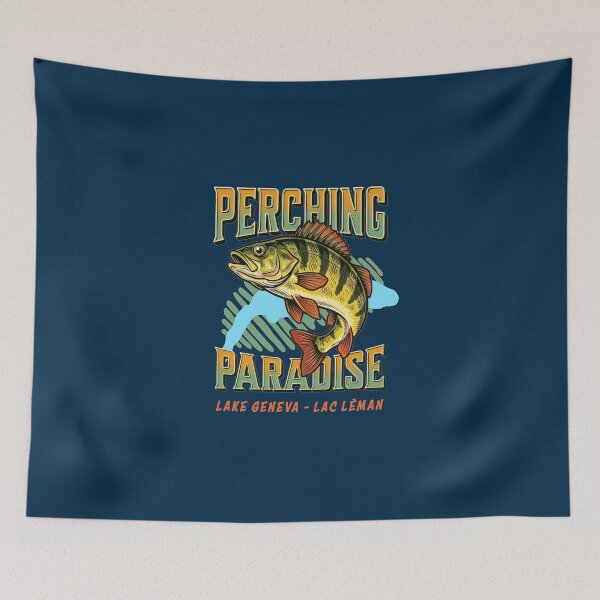 Item preview, Perching Paradise Lake Geneva Lac Léman Perch Fishing designed and sold by AntiqueImages.