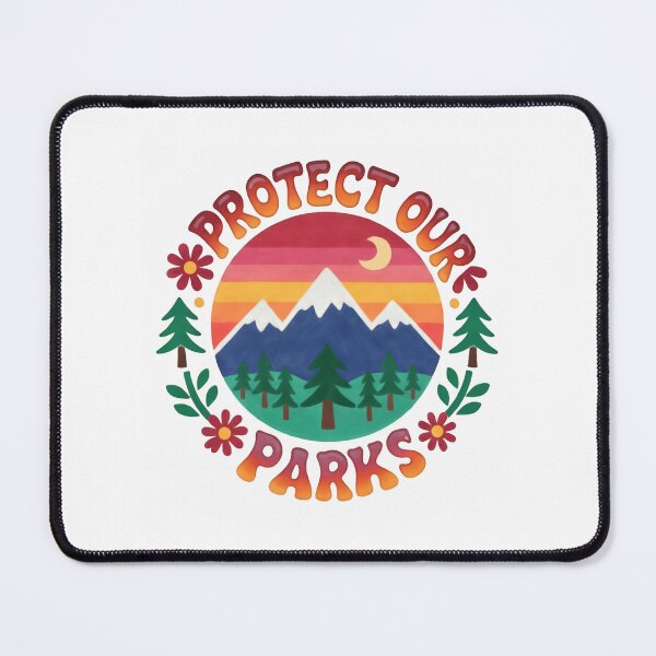 Item preview, Protect Our Parks Retro Mountain Wilderness Conservation designed and sold by SkeletonsDanger.