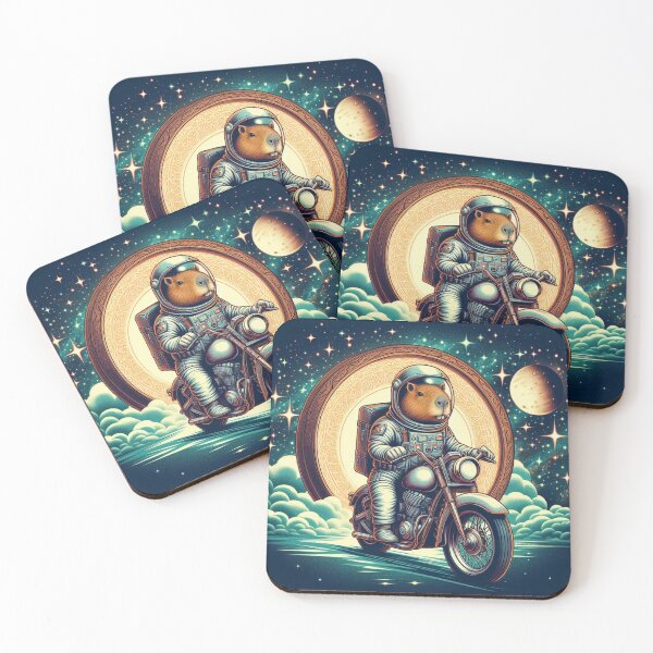 Item preview, Capybara Astronaut – Cosmic Motorcycle Adventure designed and sold by Dogandesighn.