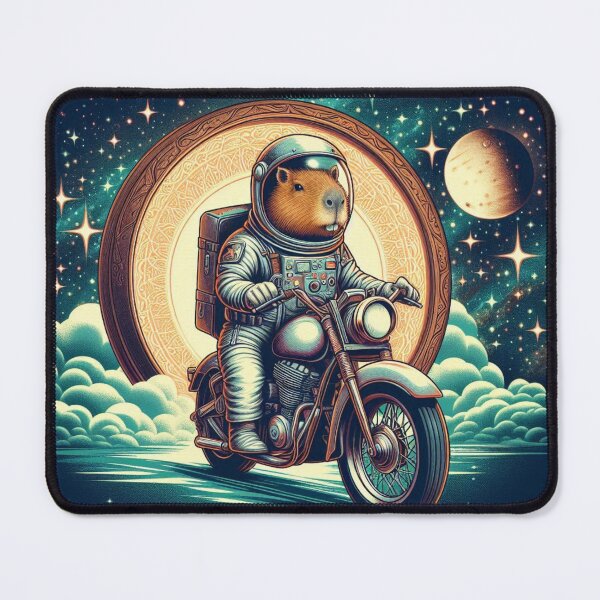 Item preview, Capybara Astronaut – Cosmic Motorcycle Adventure designed and sold by Dogandesighn.