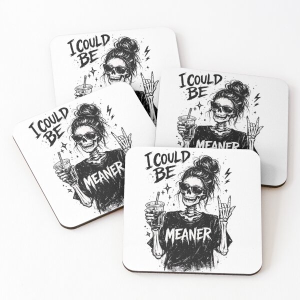 Item preview, I Could Be Meaner Design Funny Snarky Skeleton Sarcastic Humor Design Trendy Gothic Aesthetic Art designed and sold by AsturShop.