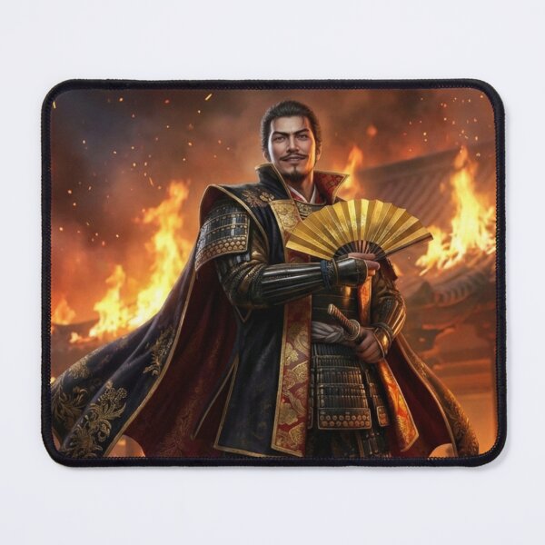 Item preview, Oda Nobunaga Inspired Samurai Warlord in Flames - Japanese Historical Fantasy Art designed and sold by Mori-no-Akari.