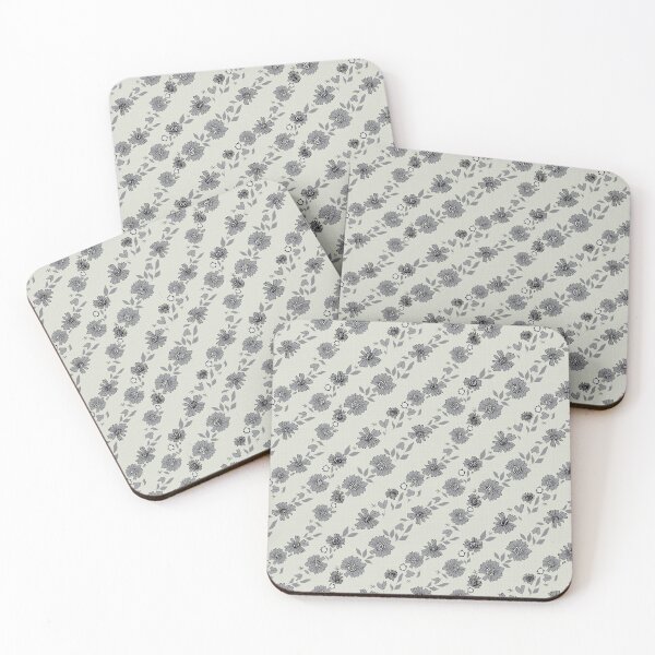 Item preview, Grey Monochrome Daisy Diagonal Textured Pattern designed and sold by rachelmcintyreart.