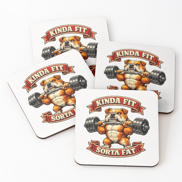 Item preview, Kinda Fit Sorta Fat Bulldog Tattoo Gym Humor Design designed and sold by Pawsome Quotes.