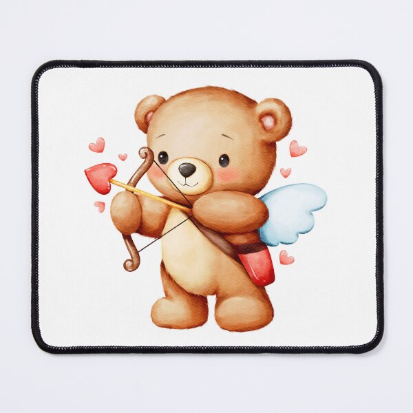 Item preview, Cute Watercolor Cupid Teddy Bear With A Bow And Arrow designed and sold by TinyBirdyDesigns.