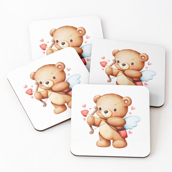 Item preview, Cute Watercolor Cupid Teddy Bear With A Bow And Arrow designed and sold by TinyBirdyDesigns.