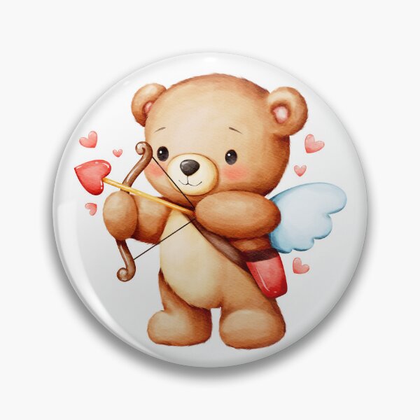 Item preview, Cute Watercolor Cupid Teddy Bear With A Bow And Arrow designed and sold by TinyBirdyDesigns.