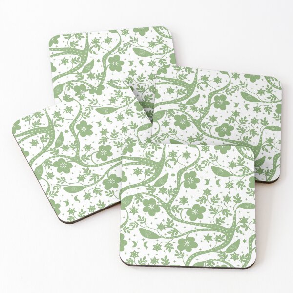 Item preview, Green Scandinavian Floral Tree Pattern designed and sold by Clara Fruggeri.