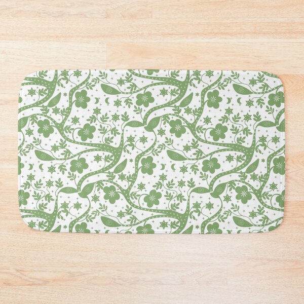 Item preview, Green Scandinavian Floral Tree Pattern designed and sold by Clara Fruggeri.