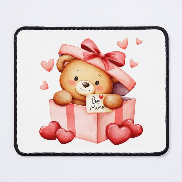 Item preview, Cute Watercolor Teddy Bear In A Gift Box With A Love Letter designed and sold by TinyBirdyDesigns.