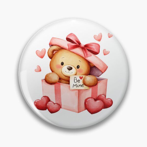 Item preview, Cute Watercolor Teddy Bear In A Gift Box With A Love Letter designed and sold by TinyBirdyDesigns.