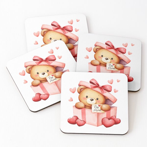 Item preview, Cute Watercolor Teddy Bear In A Gift Box With A Love Letter designed and sold by TinyBirdyDesigns.