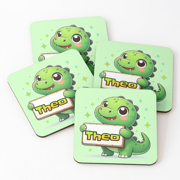 Item preview, Theo Personalised Cute Green Dinosaur designed and sold by MoonMonkeyNbear.