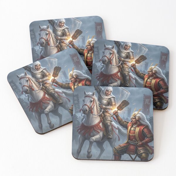 Item preview, Fuurinkazan Samurai Duel - Sengoku War Battle Under the Moon Japanese Historical Fantasy Art designed and sold by Mori-no-Akari.