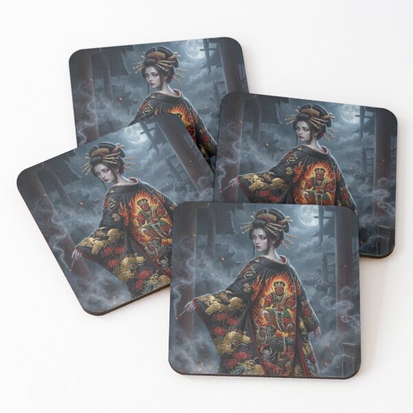 Item preview, Jigoku Dayu - Hell Courtesan Japanese Dark Fantasy Oiran Art designed and sold by Mori-no-Akari.