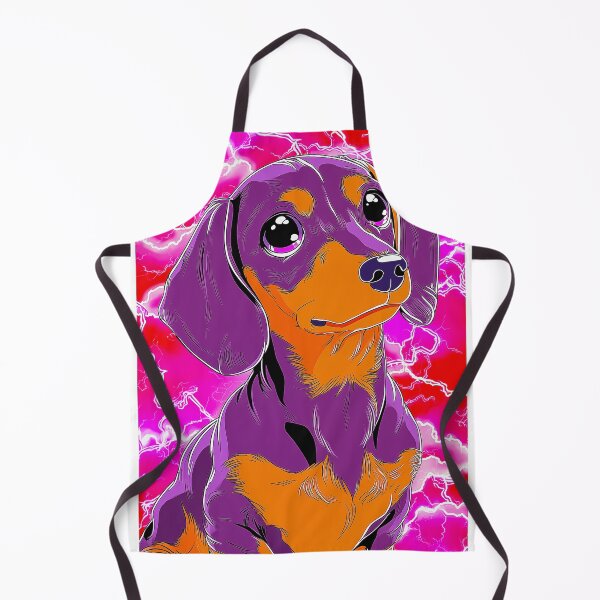 Item preview, Purple and Orange Dachshund with Lightning Background designed and sold by PetsArt.