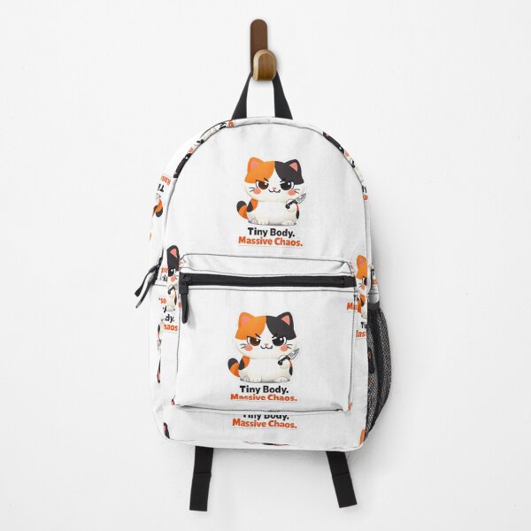 Item preview, Tiny Body Massive Chaos – Cute Angry Calico Cat Funny Meme Design designed and sold by Bettybee00.